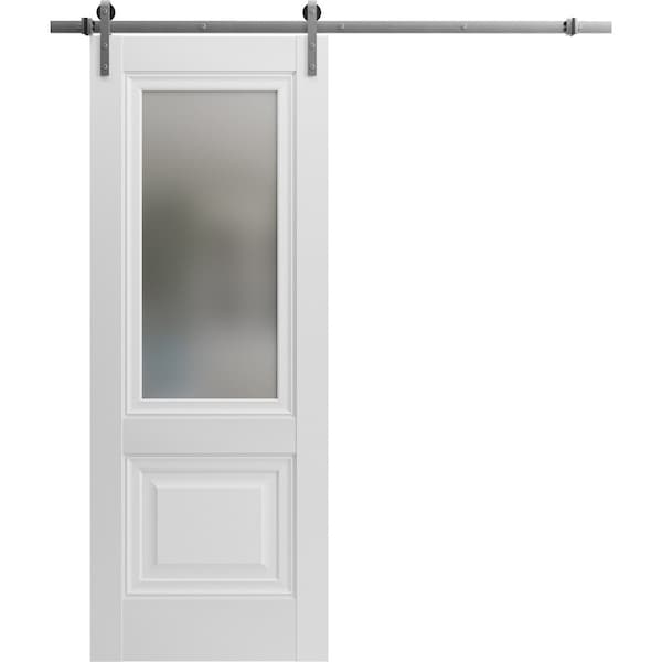 Sartodoors Sliding Closet Bi-fold Doors 48 x 80in, Sete 6933 Nebraska Grey W/ Frosted Glass, Sturdy Tracks SETE6933BF-NEB-48 - main